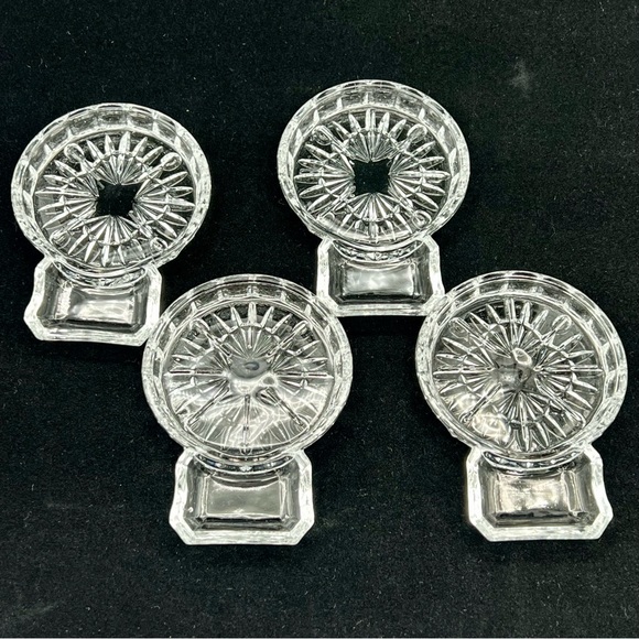 Godinger Freedom Coasters Spoon Rests Combo Clear Crystal Glass Set Of 4 Vintage - Picture 8 of 10